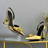 Slingback Heels with Embellishments. - Honesty Sales